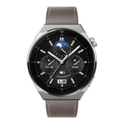 HUAWEI WATCH GT 3 Pro Titanium Smart Watch 46mm Genuine Leather Wristband, 1.43 inch AMOLED Screen, Support ECG / GPS / 14-days Battery Life(Grey) Eurekaonline