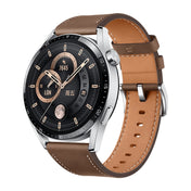 HUAWEI WATCH GT 3 Smart Watch 46mm Leather Wristband, 1.43 inch AMOLED Screen, Support Heart Rate Monitoring / GPS / 14-days Battery Life / NFC(Coffee) Eurekaonline