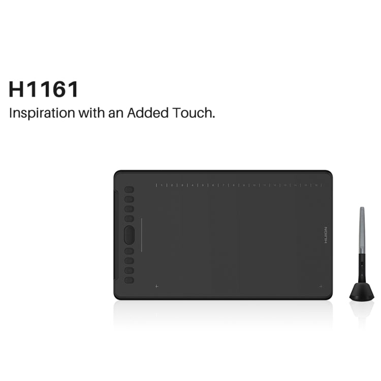 HUION H1161 5080 LPI Touch Strip Art Drawing Tablet for Fun, with Battery-free Pen & Pen Holder Eurekaonline