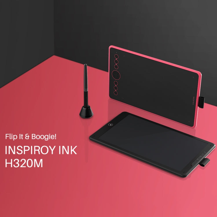 HUION Inspiroy Ink H320M 5080 LPI Art Drawing Tablet for Fun, with Battery-free Pen & Pen Holder(Red) Eurekaonline