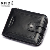 HUMERPAUL BP948-s RFID Anti-Theft Brush Men Leather Wallet Short Coin Purse(Black) Eurekaonline