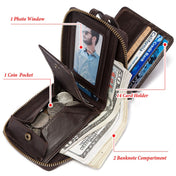 HUMERPAUL BP948-s RFID Anti-Theft Brush Men Leather Wallet Short Coin Purse(Brown) Eurekaonline