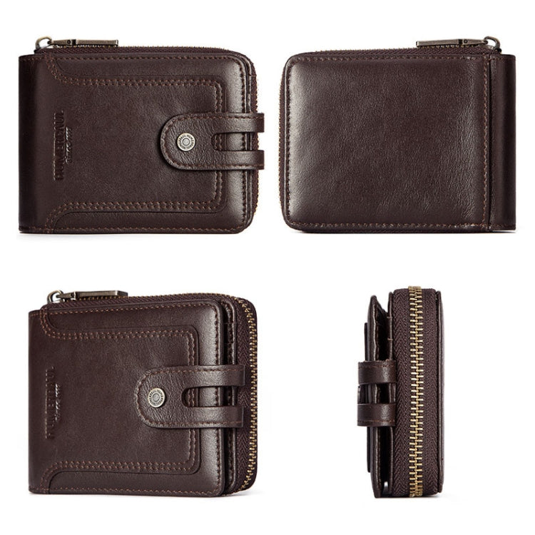 DuDu Leather Wallet With Coin Pocket For Men - Black | Wallets Online