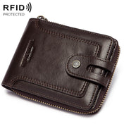 HUMERPAUL BP948-s RFID Anti-Theft Brush Men Leather Wallet Short Coin Purse(Brown) Eurekaonline