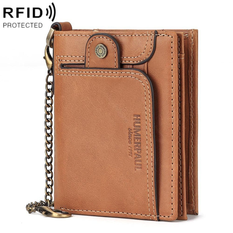 HUMERPAUL BP950 RFID Anti-Magnetic Men Wallet Large Capacity Multi-Card Solt Pocket(Khaki) Eurekaonline