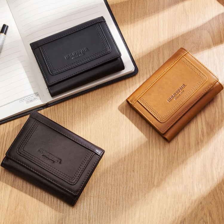 HUMERPAUL BP992 RFID Anti-Magnetic Multi-Card Position Zipper Coin Purse Leather Men Wallet(Black) Eurekaonline