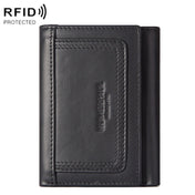 HUMERPAUL BP992 RFID Anti-Magnetic Multi-Card Position Zipper Coin Purse Leather Men Wallet(Black) Eurekaonline