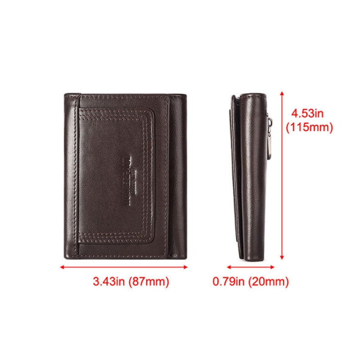 HUMERPAUL BP992 RFID Anti-Magnetic Multi-Card Position Zipper Coin Purse Leather Men Wallet(Black) Eurekaonline