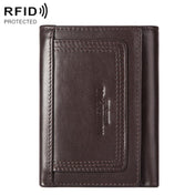 HUMERPAUL BP992 RFID Anti-Magnetic Multi-Card Position Zipper Coin Purse Leather Men Wallet(Dark Brown) Eurekaonline