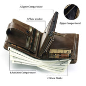 HUMERPAUL hu828 Zipper Buckle Leather Wallet Multifunctional Hand Bag(Brown) Eurekaonline