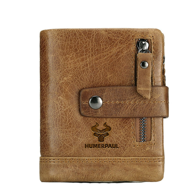 HUMERPAUL hu828 Zipper Buckle Leather Wallet Multifunctional Hand Bag(Brown) Eurekaonline