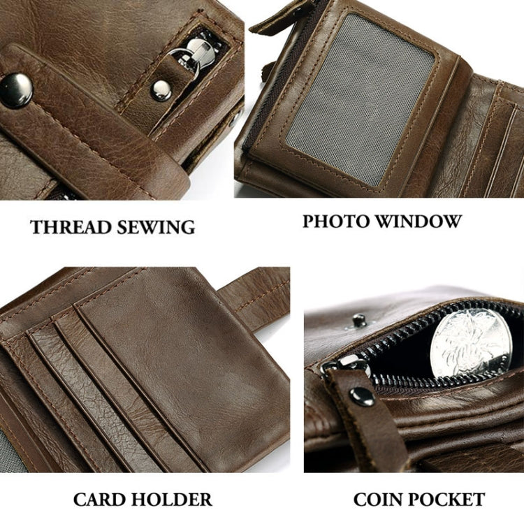 HUMERPAUL hu828 Zipper Buckle Leather Wallet Multifunctional Hand Bag(Brown) Eurekaonline