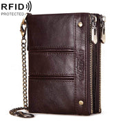 HUMERPAULBP926 RFID Anti-Magnetic Wallet Men Double Zipper Coin Purse(Brown) Eurekaonline