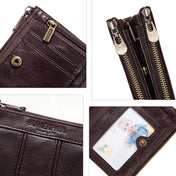 HUMERPAULBP926 RFID Anti-Magnetic Wallet Men Double Zipper Coin Purse(Brown) Eurekaonline