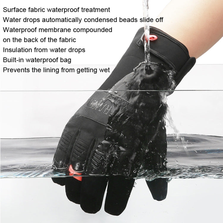 HUNTRANGE A055 Waterproof Riding Sports Touch Screen Keep Warm Gloves, Size: XL(Black) Eurekaonline