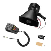 HW-1006B 12V 100W 125dB 5-tone Car Electric Alarm Air Horn Siren Speaker 5 Sound Tone Super Loud with Mic Eurekaonline