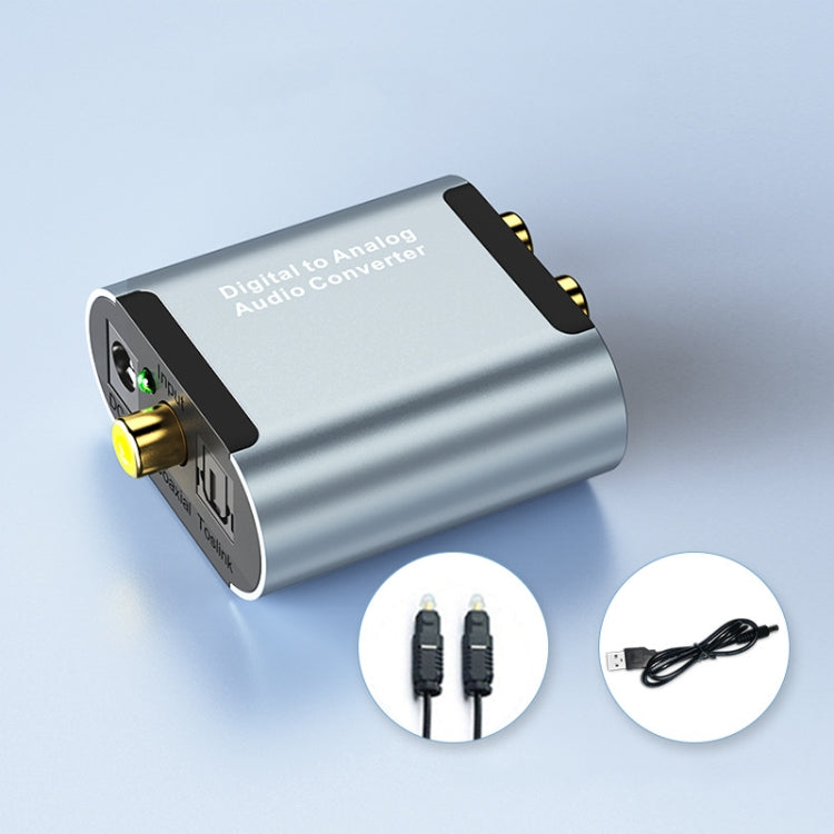 L Digital To Analog Audio Converter With 3.5mm Jack SPDIF Audio Decoder with Fiber Optic+USB Cable Eurekaonline