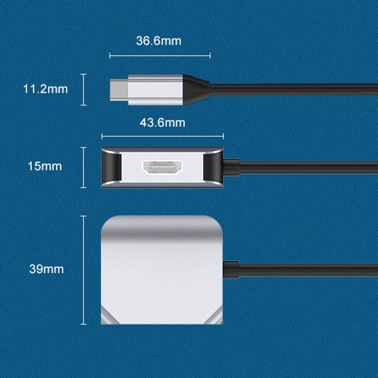  USB-C to HDMI + VGA Adapter Converter(Grey) Eurekaonline