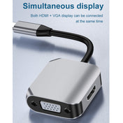 HW-6002 2 In 1 Type-C / USB-C to HDMI + VGA Adapter Converter(Grey) Eurekaonline