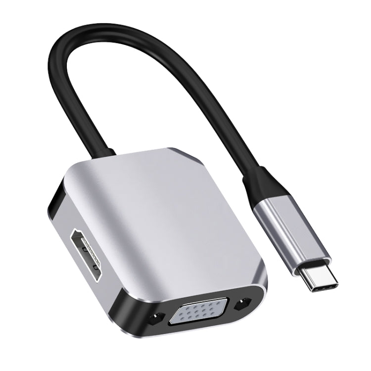  USB-C to HDMI + VGA Adapter Converter(Grey) Eurekaonline