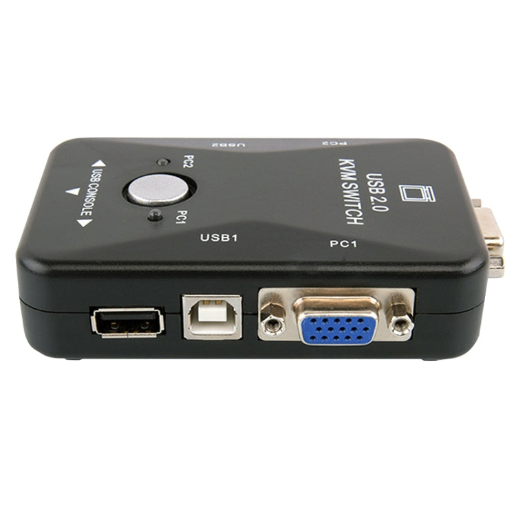 HW1701  2 into 1 out KVM Switcher 2 Port Manual VGA Switch USB With Keyboard Mouse Switching(Black) Eurekaonline
