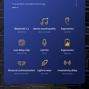 HXSJ Air-S4 Bluetooth 5.1 True Wireless HiFi Stereo Earphones with Charging Case(Black) Eurekaonline