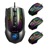 HXSJ J500 7 Keys RGB Programmable Display Screen Gaming Wired Mouse Eurekaonline