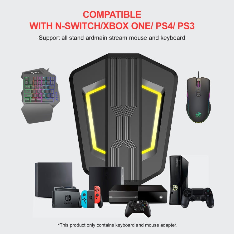 HXSJ P6+V100+A867 Keyboard Mouse Converter + One-handed Keyboard + RGB Gaming Mouse Set Eurekaonline