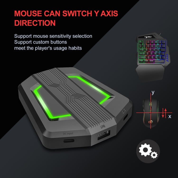 HXSJ P6+V100+A869 Keyboard Mouse Converter + One-handed Keyboard + Gaming Mouse Set Eurekaonline