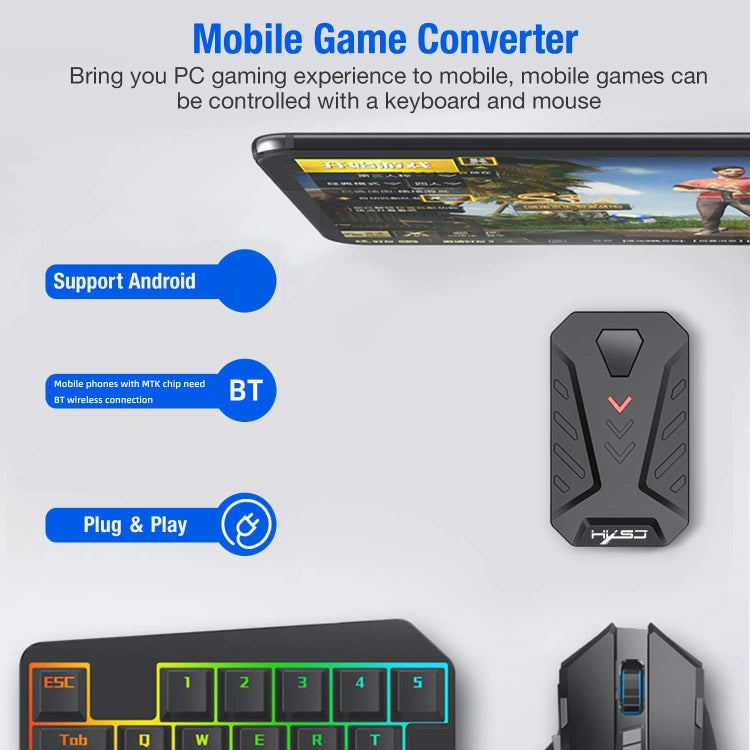 HXSJ P8+V100+J900 Keyboard Mouse Converter + One-handed Keyboard + Programming Gaming Mouse Set Eurekaonline