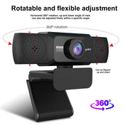 HXSJ S5 1080P Adjustable HD Video Webcam PC Camera with Microphone(Black) Eurekaonline