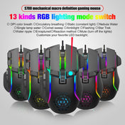 HXSJ S700 USB 12800dpi Adjustable 10-Keys Mechanical Wired Gaming Mouse(Black) Eurekaonline