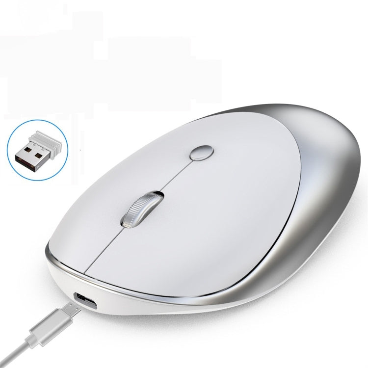 HXSJ T36 2.4G Bluetooth 5.0+3.0 Three-mode Silent Design Wireless Bluetooth Mouse (Silver) Eurekaonline