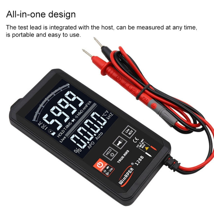 HY128B Reverse Display Screen Ultra-thin Touch Smart Digital Multimeter Fully Automatic High Precision True Effective Value Multimeter Eurekaonline