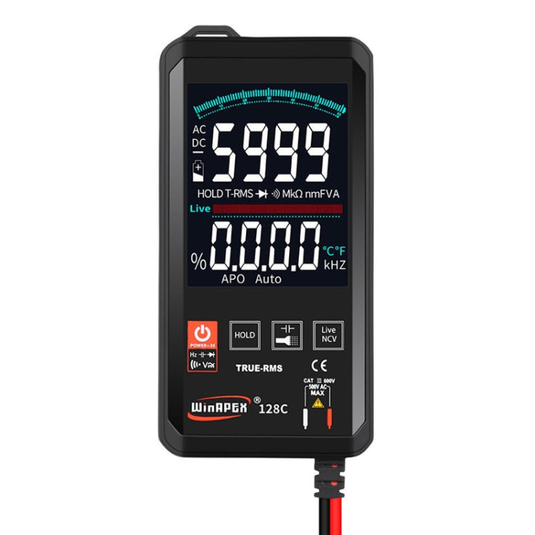 HY128C Color Screen Ultra-thin Touch Smart Digital Multimeter Fully Automatic High Precision True Effective Value Multimeter Eurekaonline