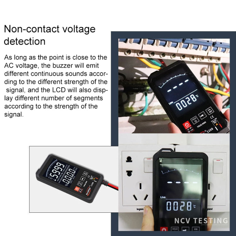 HY128C Color Screen Ultra-thin Touch Smart Digital Multimeter Fully Automatic High Precision True Effective Value Multimeter Eurekaonline