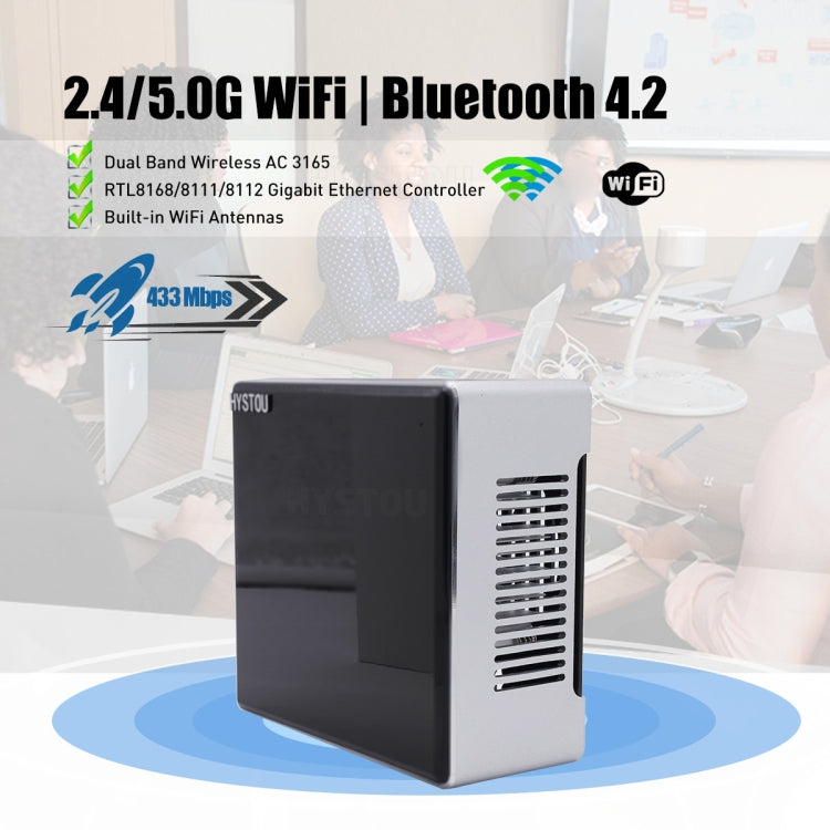 HYSTOU M5 Windows 7/8/10 / WES7/10/Linux System Mini PC, Intel Core i5-1035G4 Quad Core 8 Threads up to 3.7GHz, 16GB RAM+512GB SSD, EU Plug Eurekaonline