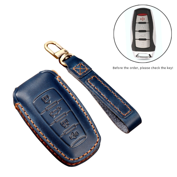 Hallmo Car Cowhide Leather Key Protective Cover Key Case for Haval H6 (Black) Eurekaonline