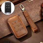 Hallmo Car Cowhide Leather Key Protective Cover Key Case for Land Rover Discovery 5 B Style (Brown) Eurekaonline
