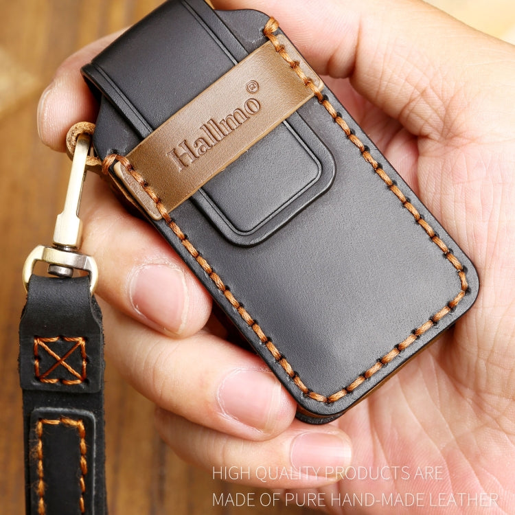 Hallmo Car Cowhide Leather Key Protective Cover Key Case for Mitsubishi Outlander (Brown) Eurekaonline