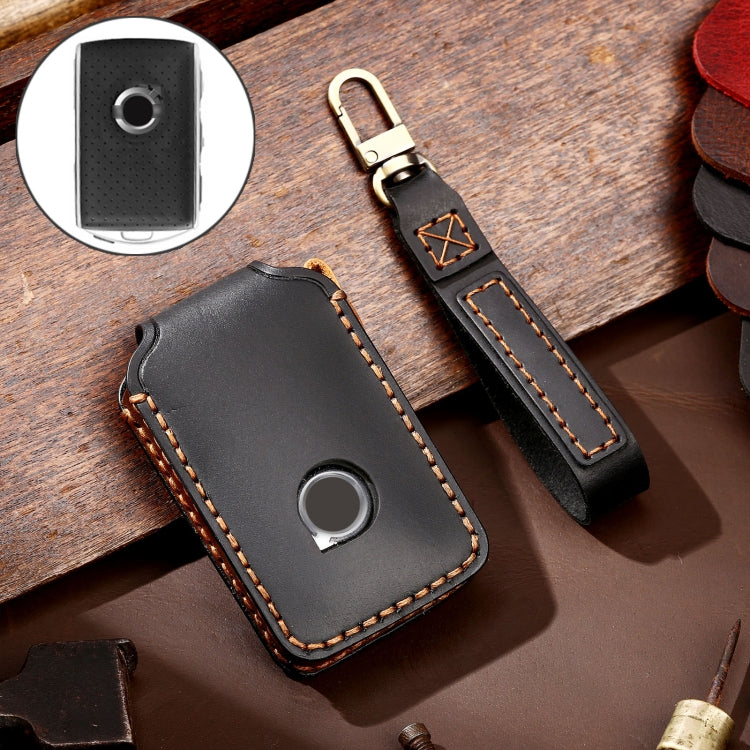 Hallmo Car Cowhide Leather Key Protective Cover Key Case for New Volvo (Black) Eurekaonline