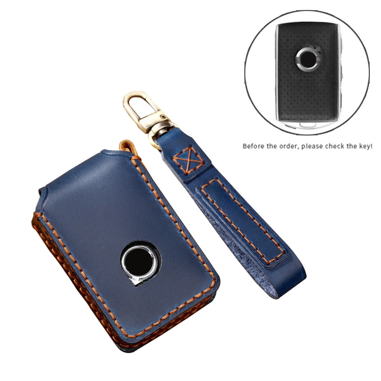 Hallmo Car Cowhide Leather Key Protective Cover Key Case for New Volvo (Blue) Eurekaonline