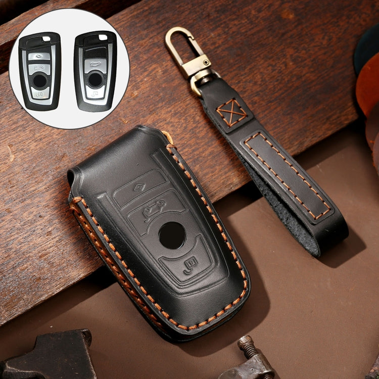 Hallmo Car Cowhide Leather Key Protective Cover Key Case for Old BMW (Black) Eurekaonline