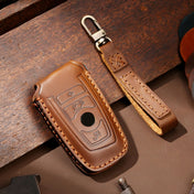 Hallmo Car Cowhide Leather Key Protective Cover Key Case for Old BMW (Brown) Eurekaonline