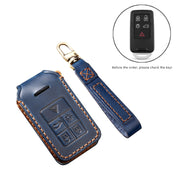 Hallmo Car Cowhide Leather Key Protective Cover Key Case for Volvo 5-button (Brown) Eurekaonline