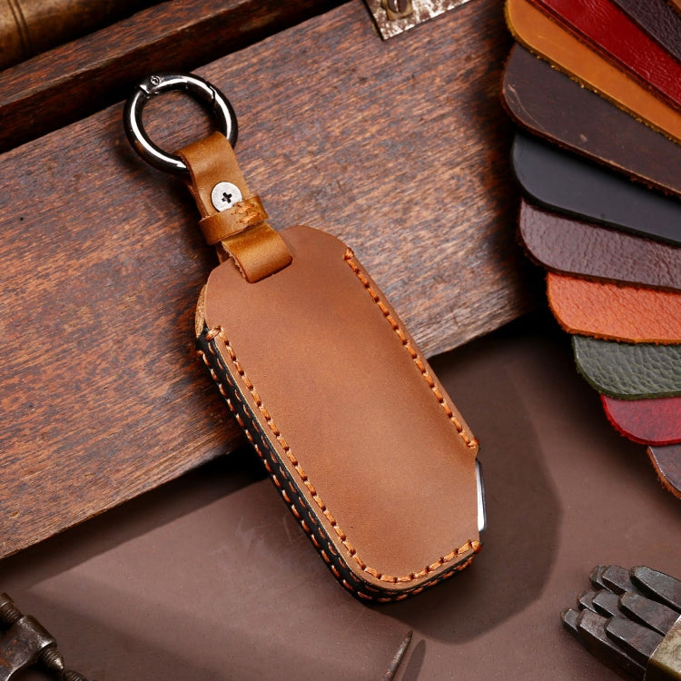 Hallmo Car Cowhide Leather Key Protective Cover for KIA (Brown) Eurekaonline