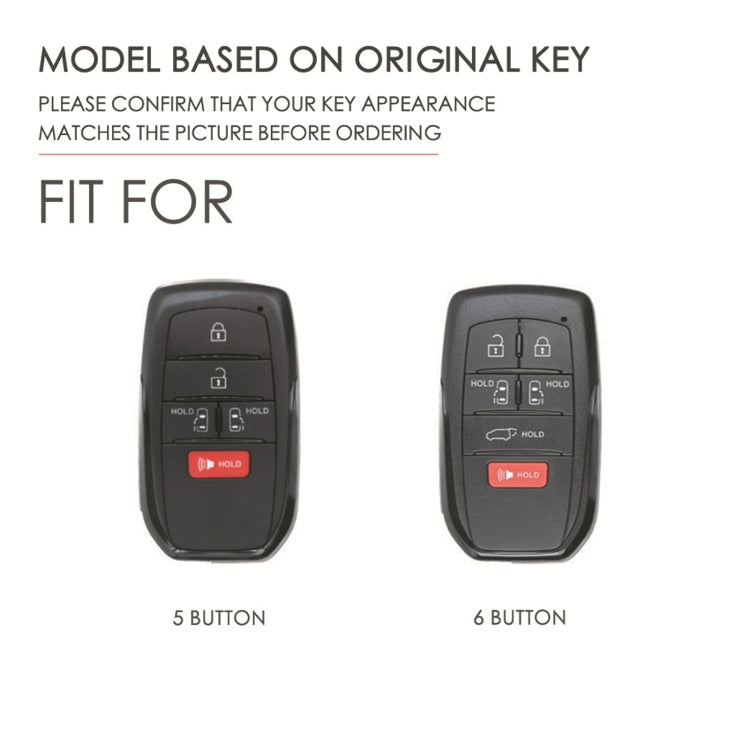 Hallmo Car Genuine Leather Key Protective Cover for Toyota Sienna 5-button (Black) Eurekaonline