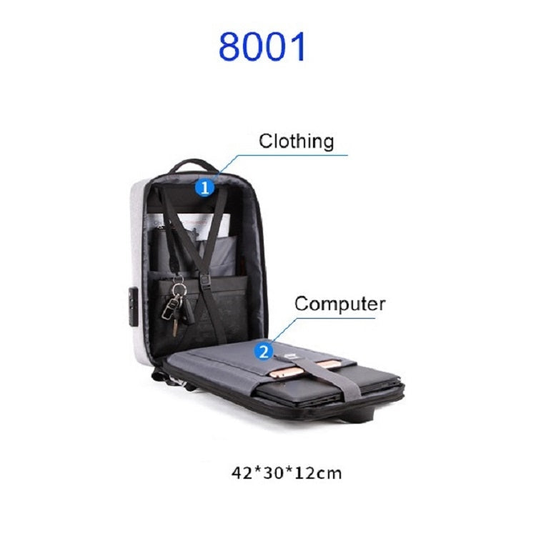 Hard Shell Backpack Alloy Frame Anti-Theft Computer Bag For Men, Color: 8001 Blue Eurekaonline