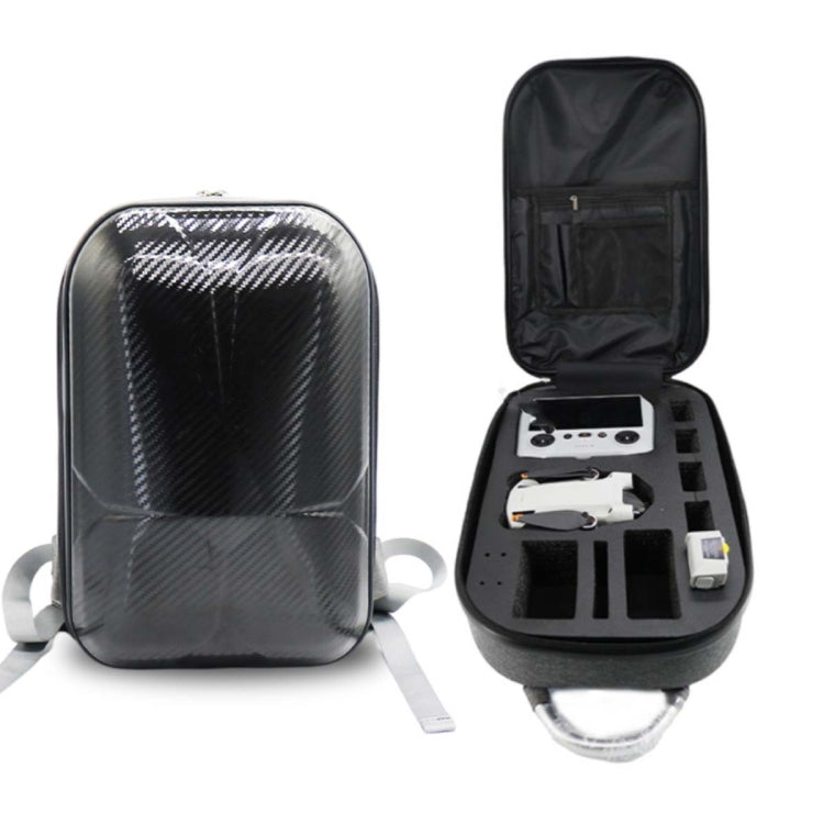 Hard Shell PC Carbon Fiber Backpack for DJI Mini 3 Pro Drone(Dark Grey) Eurekaonline