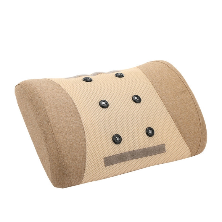 Heating Pulse Acupuncture Waist Massager Multifunctional Household Lumbar Disc Automatic Traction Device, Plug Type:EU Plug(Brown) Eurekaonline